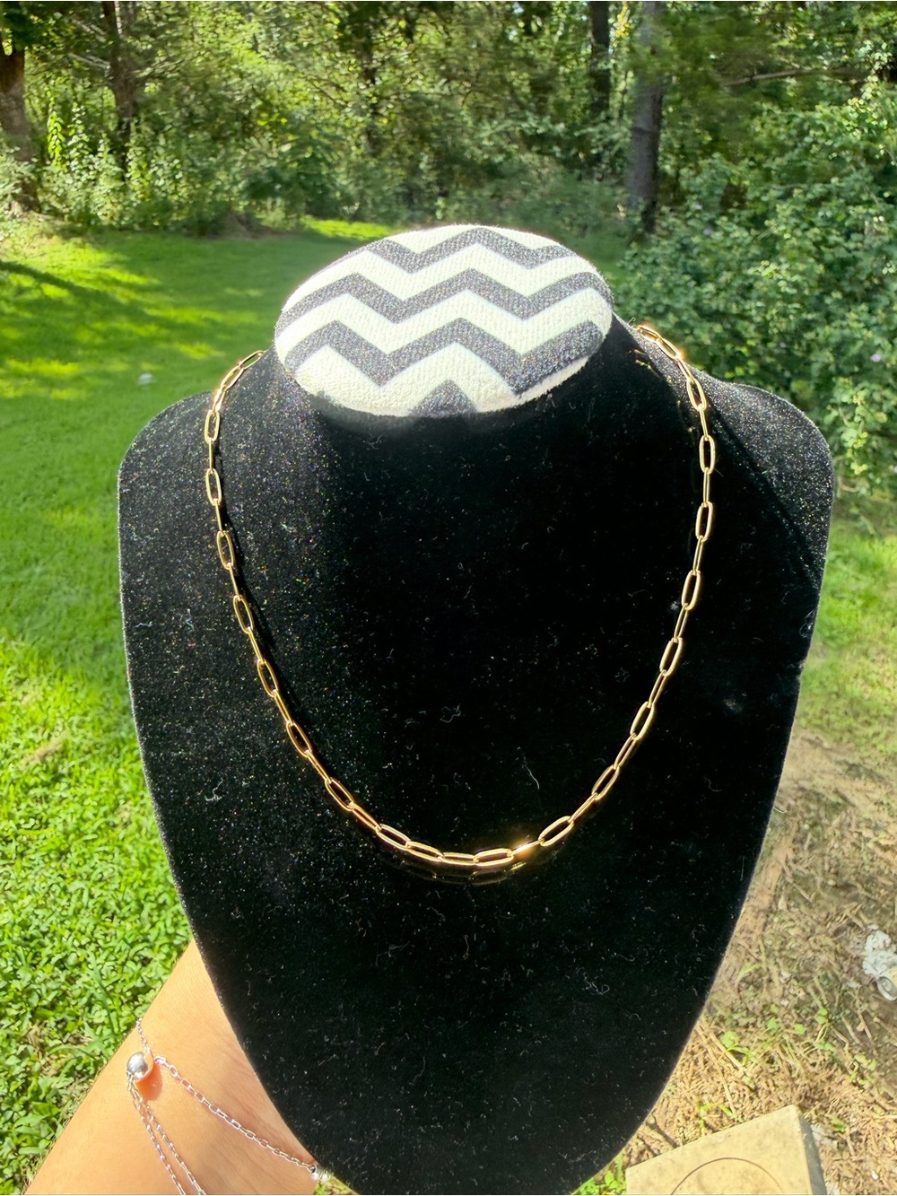 Gold Paperclip Chain Necklace - Picture 2 of 3